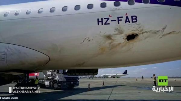 (ویدئو) خسارات حمله حوثی ها به فرودگاه أب ها در عربستان